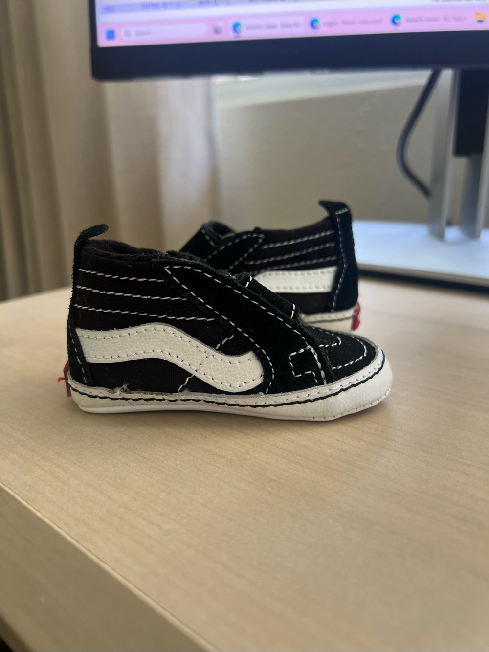Vans Black and White High-Top Baby Slip-On Sneakers